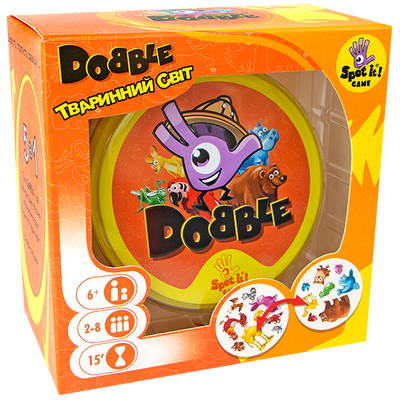 Настільна гра Доббль Тваринний Світ (Добль, Spot It!, Dobble Animals) 7396 фото